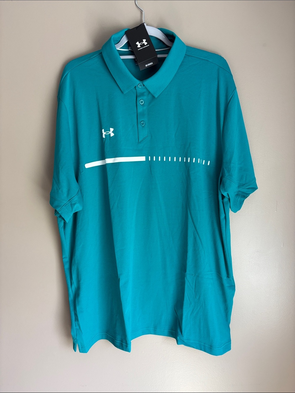 Under Armour Men's Teal Performance Polo with White Accent